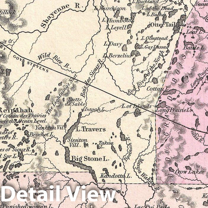 Historic Map : Colton Map of Minnesota , 1855, Vintage Wall Art