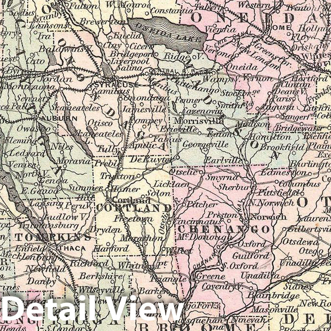 Historic Map : Colton Map of New York , 1855, Vintage Wall Art