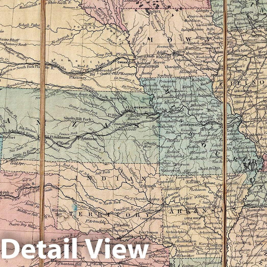 Historic Map : Colton Pocket Map of The United States, 1855, Vintage Wall Art