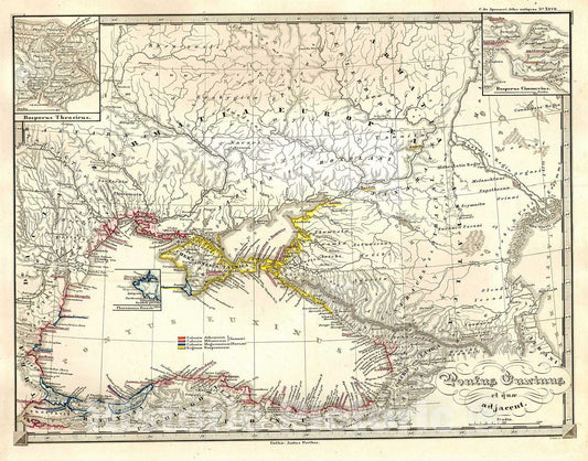 Historic Map : Spruneri Map of The Black Sea or Pontus Euxinus in Ancient Times, 1855, Vintage Wall Art