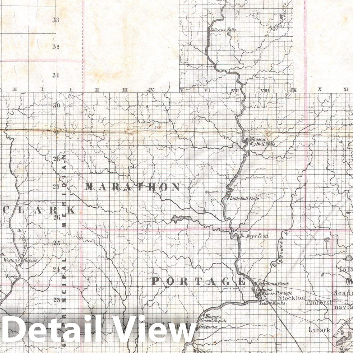 Historic Map : Chapman Pocket Map of Wisconsin , 1856, Vintage Wall Art