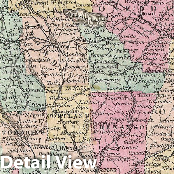 Historic Map : Colton Map of New York , Version 2, 1857, Vintage Wall Art