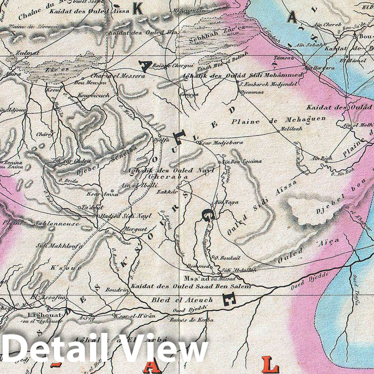 Historic Map : Dufour Map of Algeria, 1857, Vintage Wall Art