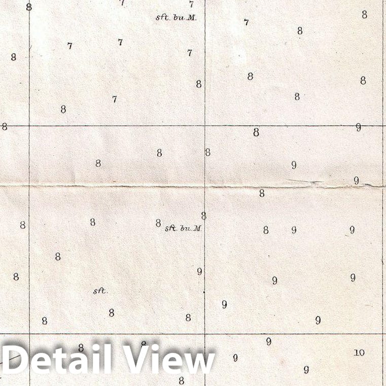 Historic Map : U.S. Coast Survey Map or Chart of Mississippi City Harbor, Mississippi, 1857, Vintage Wall Art