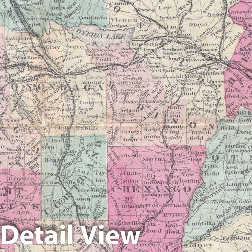 Historic Map : Smith, Disturnell Pocket Map of New York, 1858, Vintage Wall Art