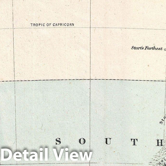 Historic Map : Johnson and Browning Map of Australia (First Edition) , 1861, Vintage Wall Art
