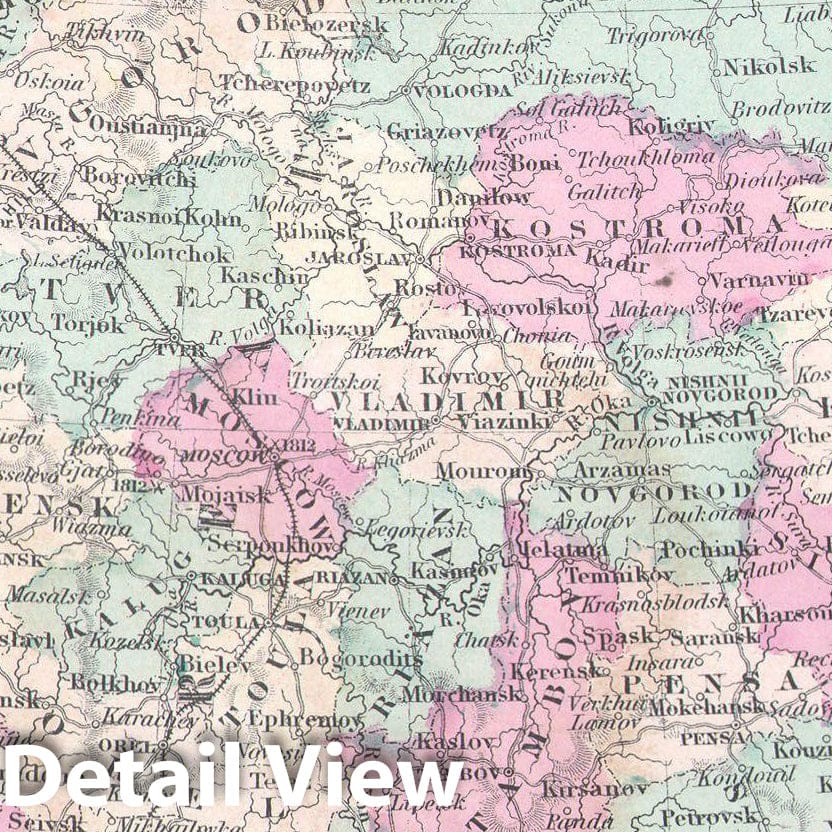 Historic Map : Johnson Map of Russia, Version 2, 1862, Vintage Wall Art