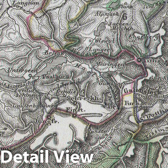 Historic Map : Stieler Map of Switzerland , 1862, Vintage Wall Art