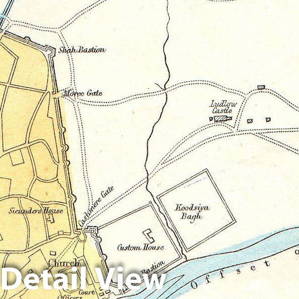 Historic Map : Dispatch Atlas Map of Delhi, India, 1863, Vintage Wall Art