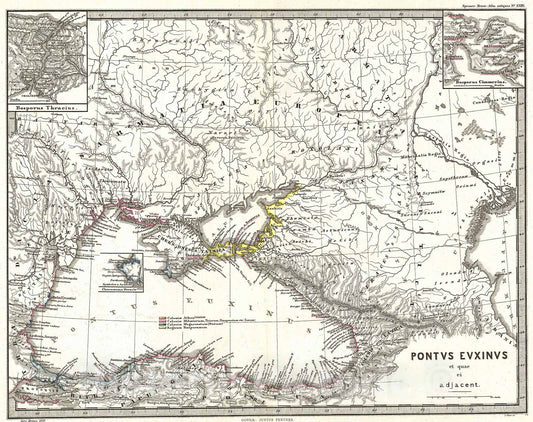 Historic Map : Spruner Map of The Black Sea and Adjacent Regions, 1865, Vintage Wall Art