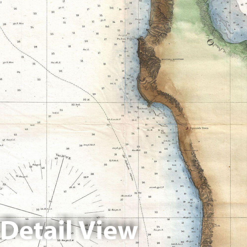 Historic Map : U.S. Coast Survey Chart or Map of San Francisco Bay , 1866, Vintage Wall Art