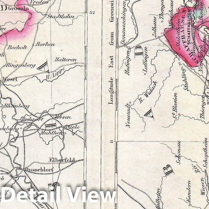 Historic Map : Johnson Map of Holland, Belgium, and Switzerland, 1870, Vintage Wall Art