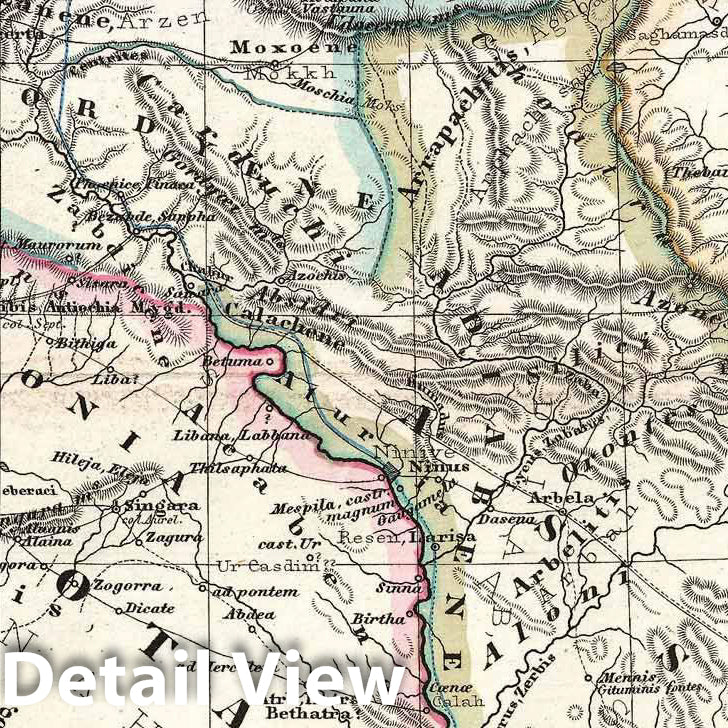 Historic Map : Spruner Map of The Caucasus and Iraq in Antiquity , 1965, Vintage Wall Art