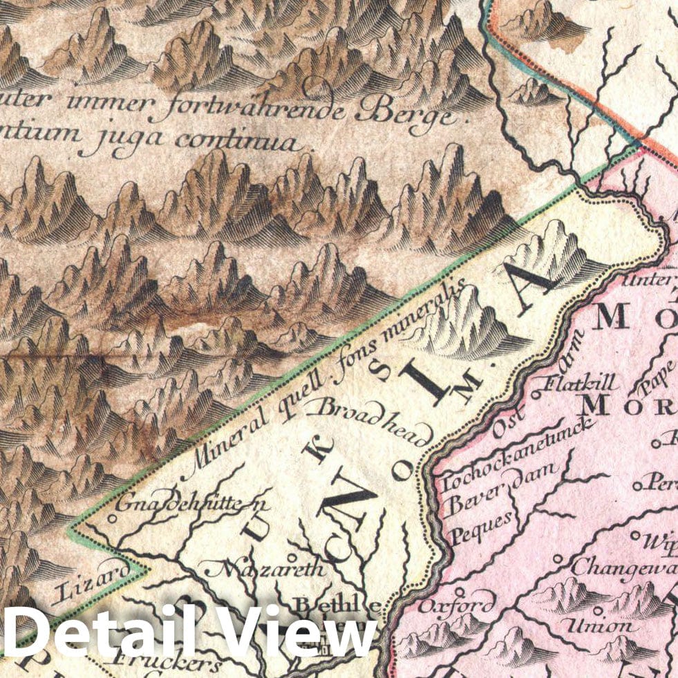 Historic Map : Lotter Map of Pennsylvania, New Jersey & New York , 1756, Vintage Wall Art