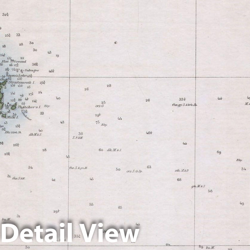 Historic Map : U.S.C.S. Map of Boston's North Shore (Cape Ann, Boston, Portsmouth) , 1857, Vintage Wall Art