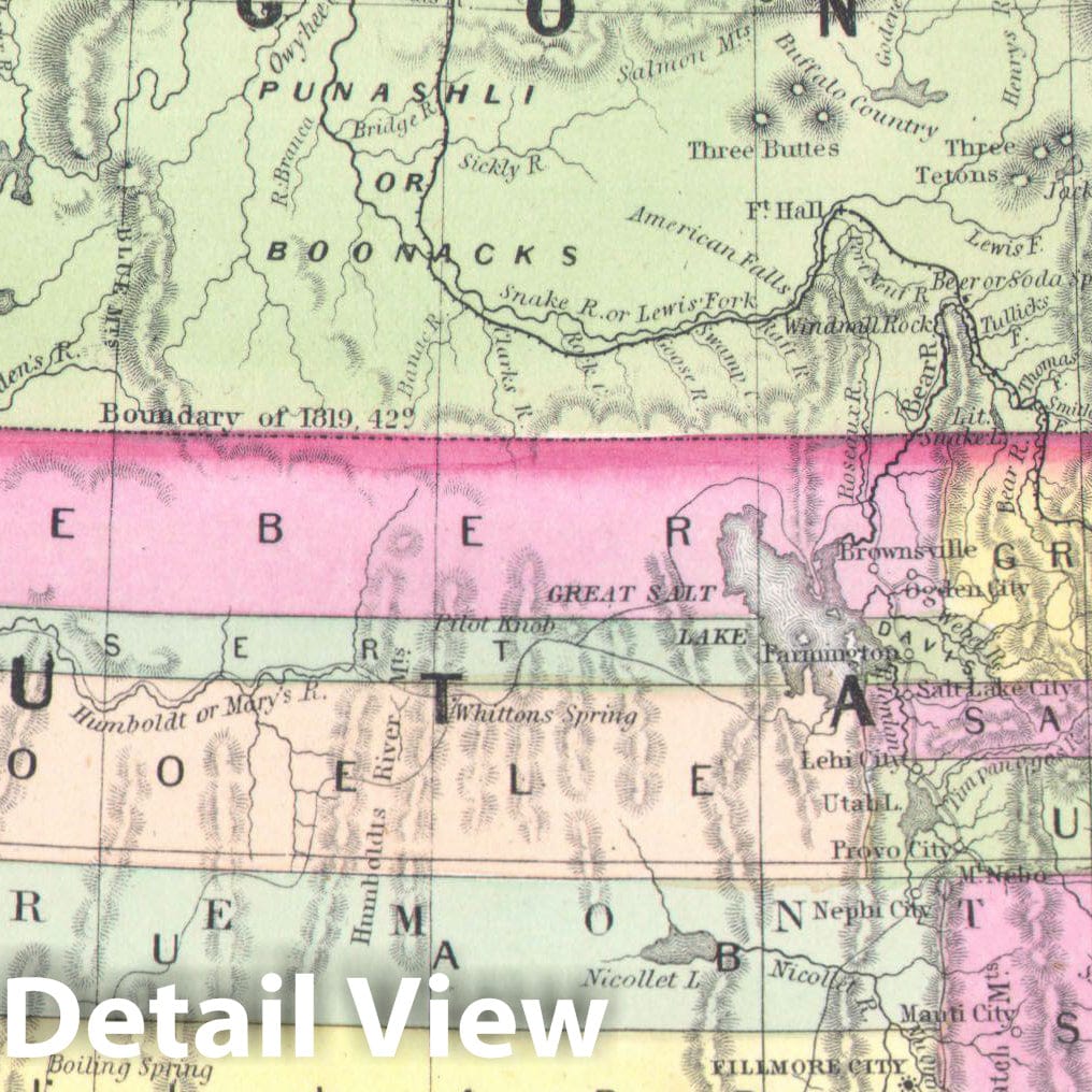 Historic Map : Mitchell Map of California, Oregon, Washington, Utah & New Mexico, 1853, Vintage Wall Art