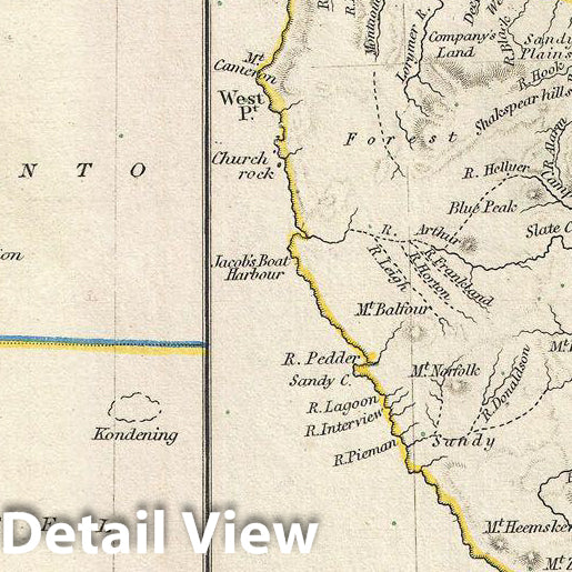 Historic Map : S.D.U.K. Map of Tasmania or Van Diemen's Land and Western Australia , 1849, Vintage Wall Art