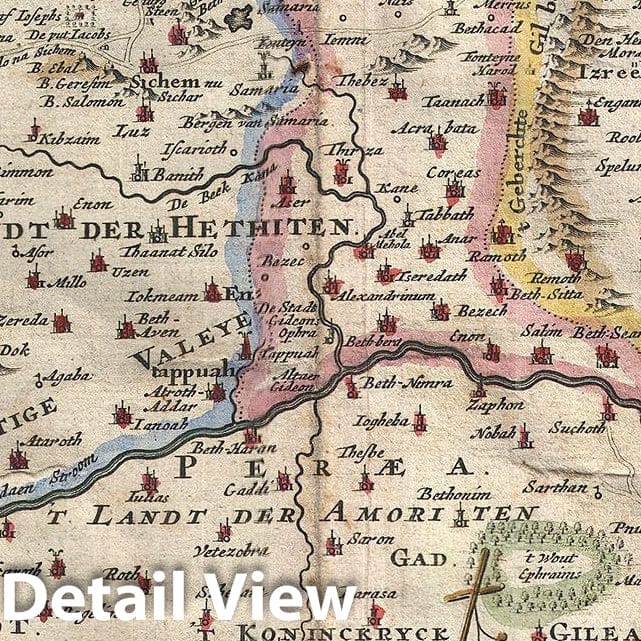 Historic Map : Stoopendaal Map of Canaan (Israel, Palestine, Holy Land), 1702, Vintage Wall Art