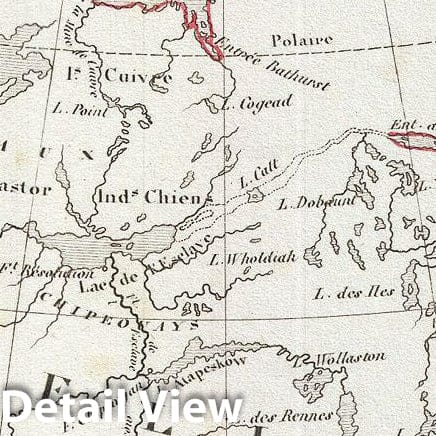Historic Map : MalteBrun Map of Canada, 1843, Vintage Wall Art