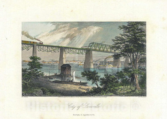 Historic Map : Appleton View of The City of Louisville, Kentucky, 1872, Vintage Wall Art