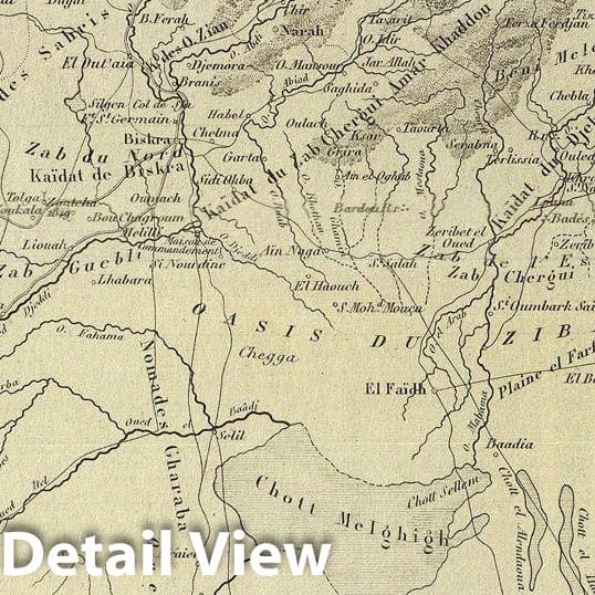 Historic Map : Migeon Map of The Constantine Province, Algeria, 1878, Vintage Wall Art