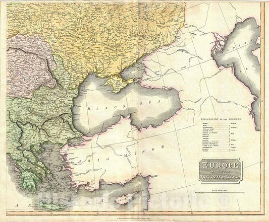 Historic Map : Thomson Map of Greece, The Balkans and Ukraine, 1817, Vintage Wall Art