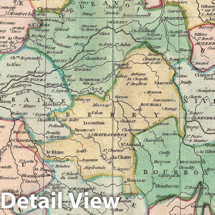 Historic Map : Thomson Antique Map of France in Provinces, 1814, Vintage Wall Art