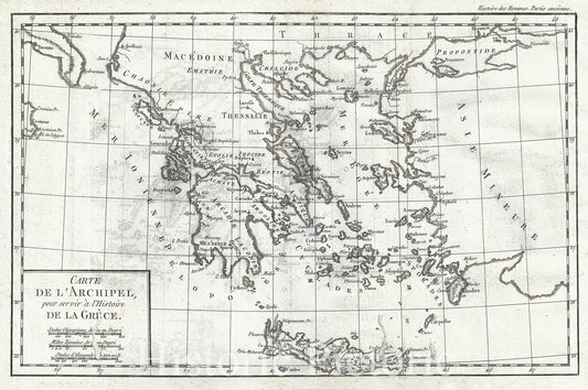 Historic Map : Delisle de Sales Map of Greece and The Greek Archipelago, 1782, Vintage Wall Art