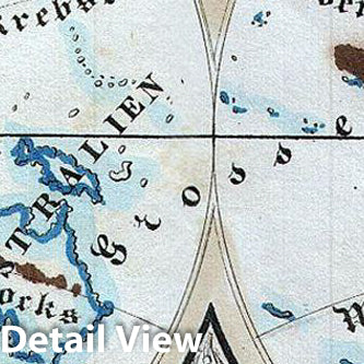 Historic Map : Lowenberg Whimsical Map of Both Hemispheres, 1846, Vintage Wall Art