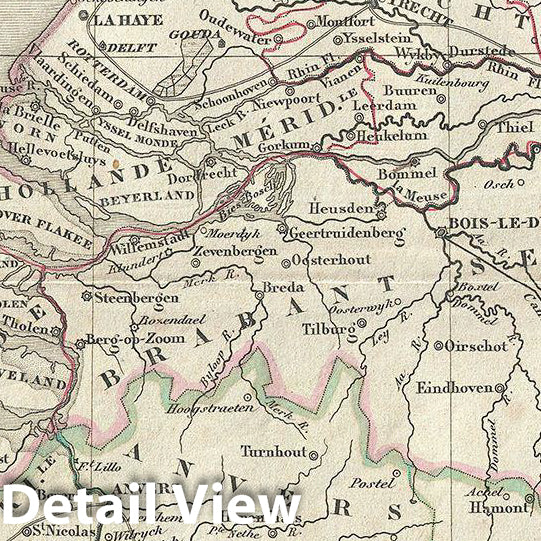 Historic Map : Delamarche Map of Holland and Belgium, Version 2, 1850, Vintage Wall Art