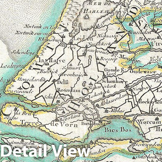 Historic Map : Janvier Map of Holland and Belgium, Version 2, 1783, Vintage Wall Art
