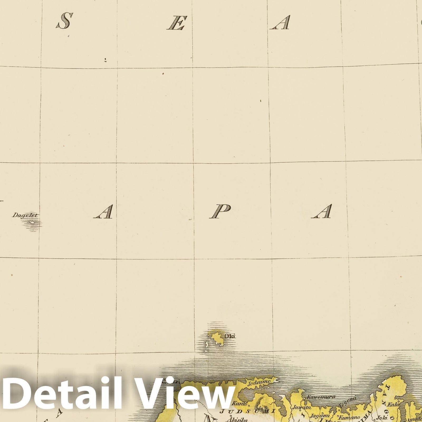 Historic Map : Thomson Map of Japan and Korea, 1815, Vintage Wall Art
