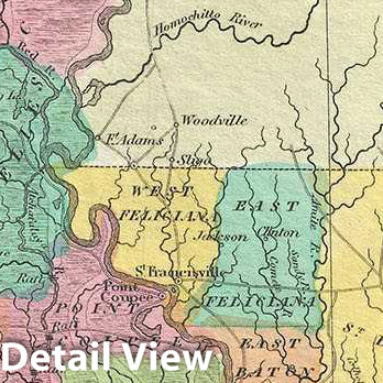 Historic Map : Burr Map of Louisiana, 1834, Vintage Wall Art