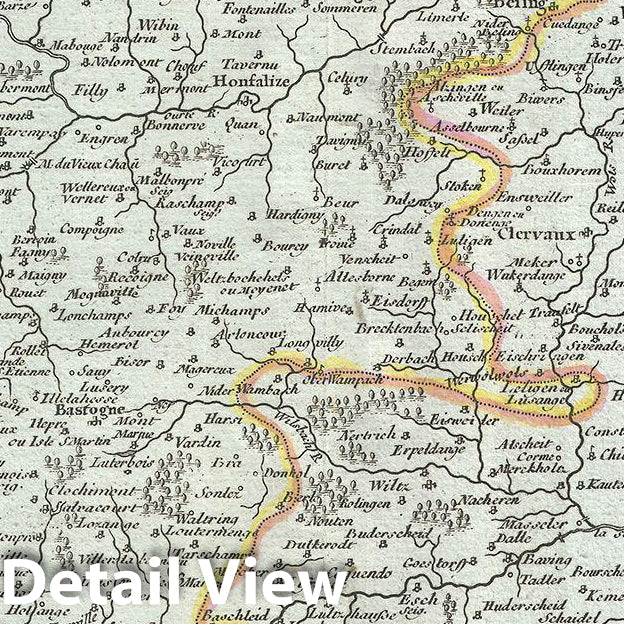 Historic Map : Vaugondy Map of Luxembourg and Belgium, 1753, Vintage Wall Art