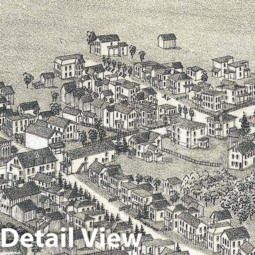 Historic Map : Burleigh Bird'sEye View Antique Map of Moravia, New York, 1885, Vintage Wall Art