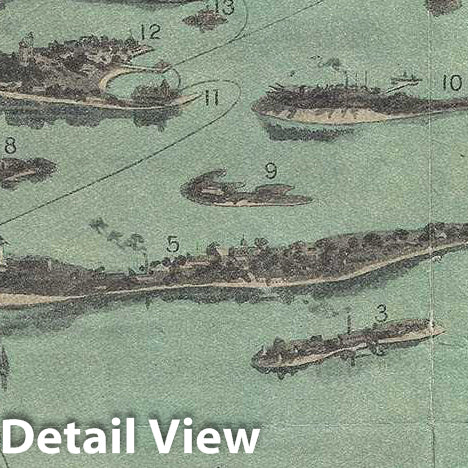 Historic Map : Cushing View of Nantasket from Boston, Massachusetts, 1915, Vintage Wall Art