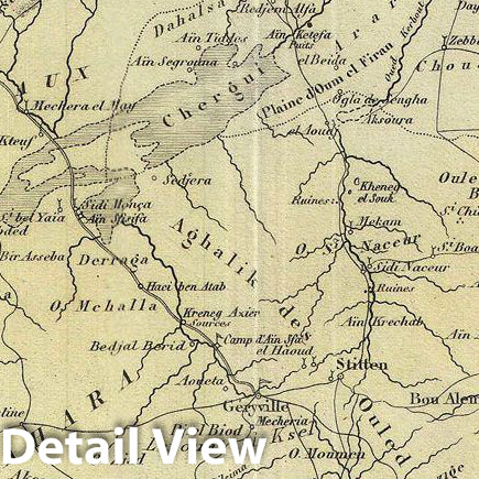 Historic Map : Migeon Map of The Oran Province, Algeria, 1878, Vintage Wall Art