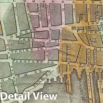 Historic Map : D. G. Johnson Map of Portland, Maine, 1834, Vintage Wall Art