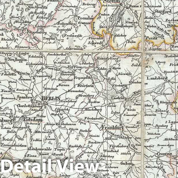 Historic Map : Weiland Map of Prussia, 1828, Vintage Wall Art