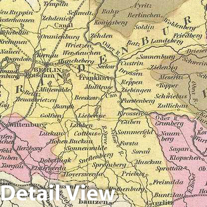 Historic Map : Mitchell Map of Prussia, 1849, Vintage Wall Art