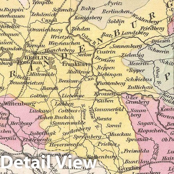 Historic Map : Mitchell Map of Prussia, Version 2, 1854, Vintage Wall Art
