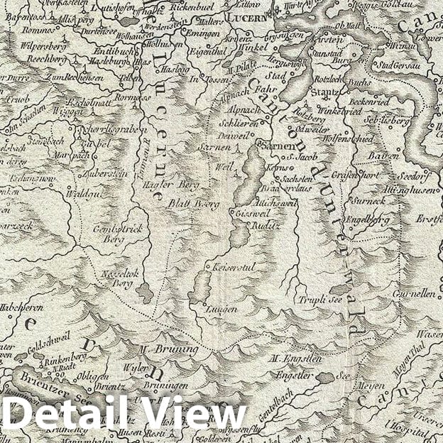 Historic Map : Vaugondy Map of Switzerland, 1756, Vintage Wall Art