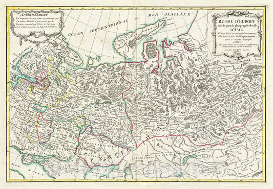 Historic Map : Janvier Map of Western Russia, Version 2, 1783, Vintage Wall Art