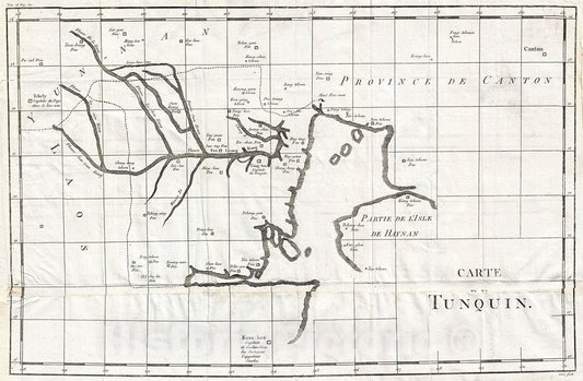 Historic Map : Jesuit Map of Northern Vietnam (Tonkin or Tonquin), 1781, Vintage Wall Art