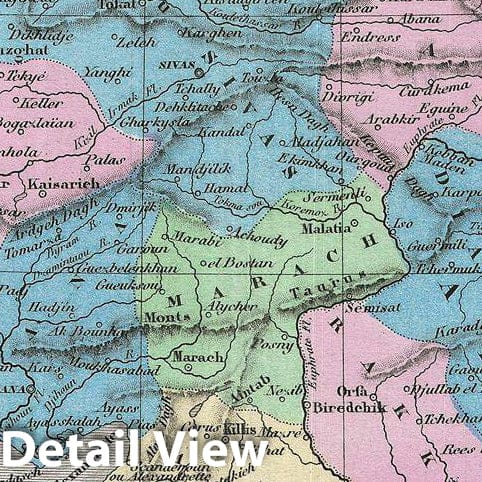 Historic Map : Migeon Map of Turkey in Asia, 1878, Vintage Wall Art