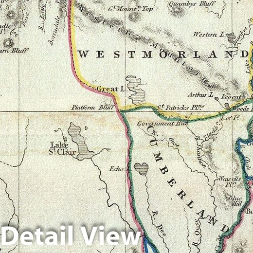 Historic Map : Dower Map of Van Diemen's LanArt Tasmania, 1860, Vintage Wall Art