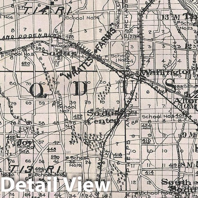 Historic Map : Century Map of Wayne County, New York, 1912, Vintage Wall Art