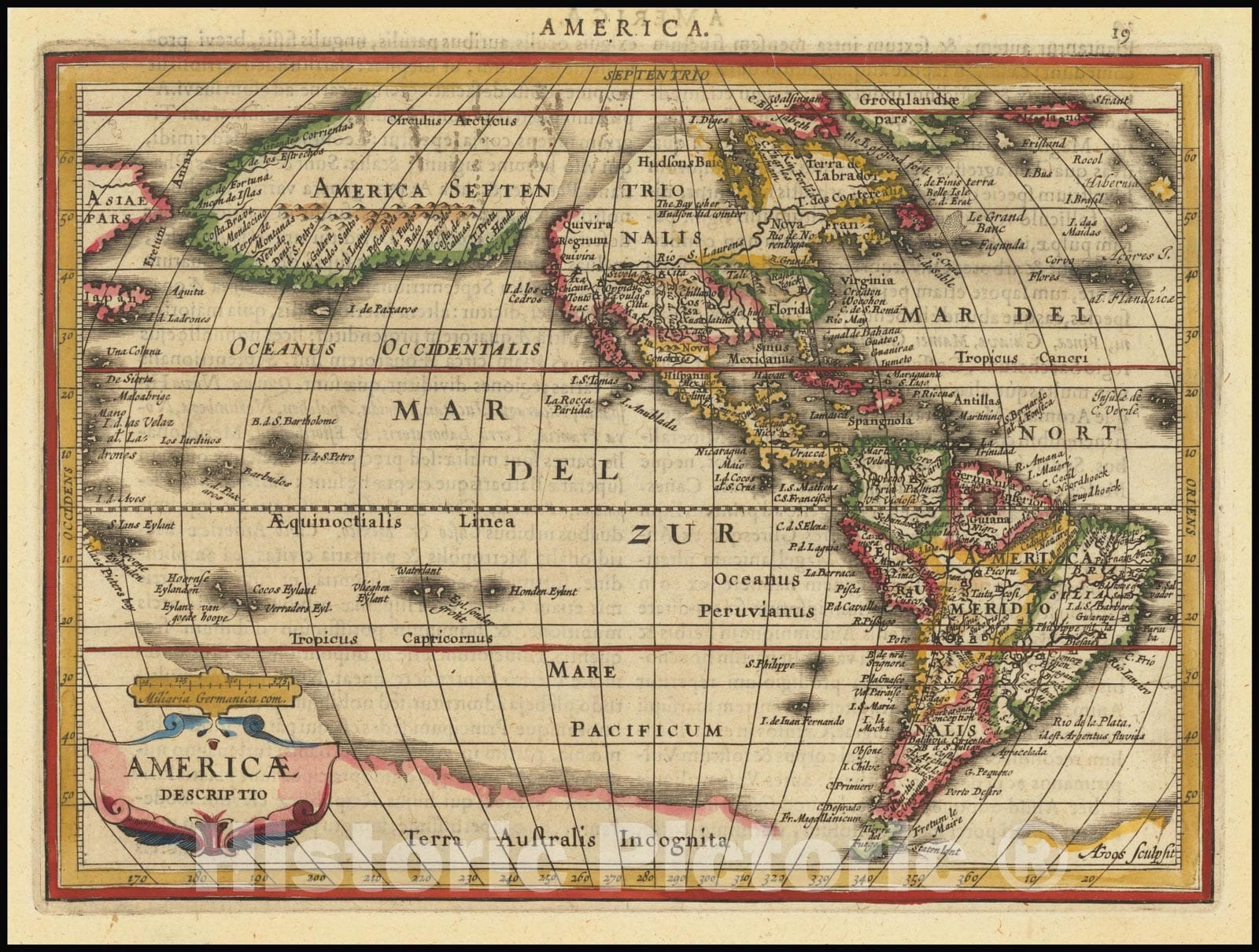 Historic Map : Americae Descriptio, 1631 v2, Vintage Wall Art