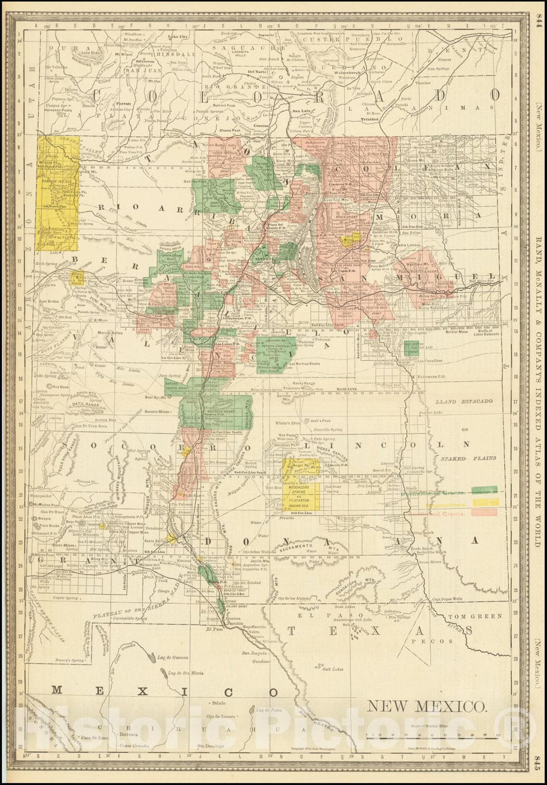 Historic Map : New Mexico, 1882 v1, Vintage Wall Art