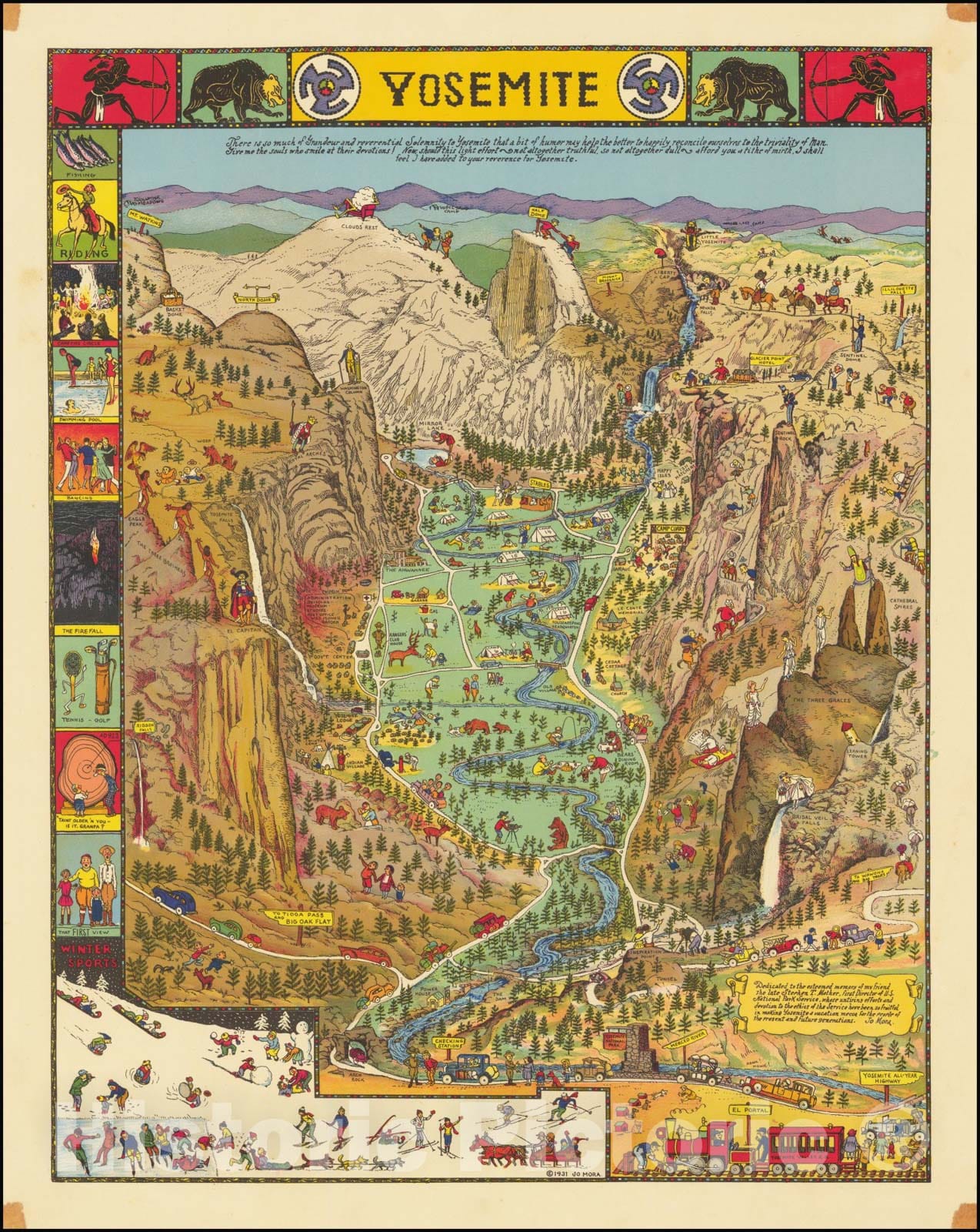 Historic Map : Yosemite,1931 (1949), Vintage Wall Art